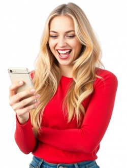 woman-blonde-phone-excited