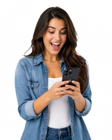 woman-brunette-excited-mobile